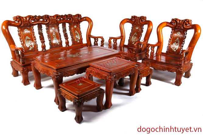 Bàn ghế mỹ nghệ phòng khách cao cấp ở Thái Bình 2024 - Đồ gỗ Plus